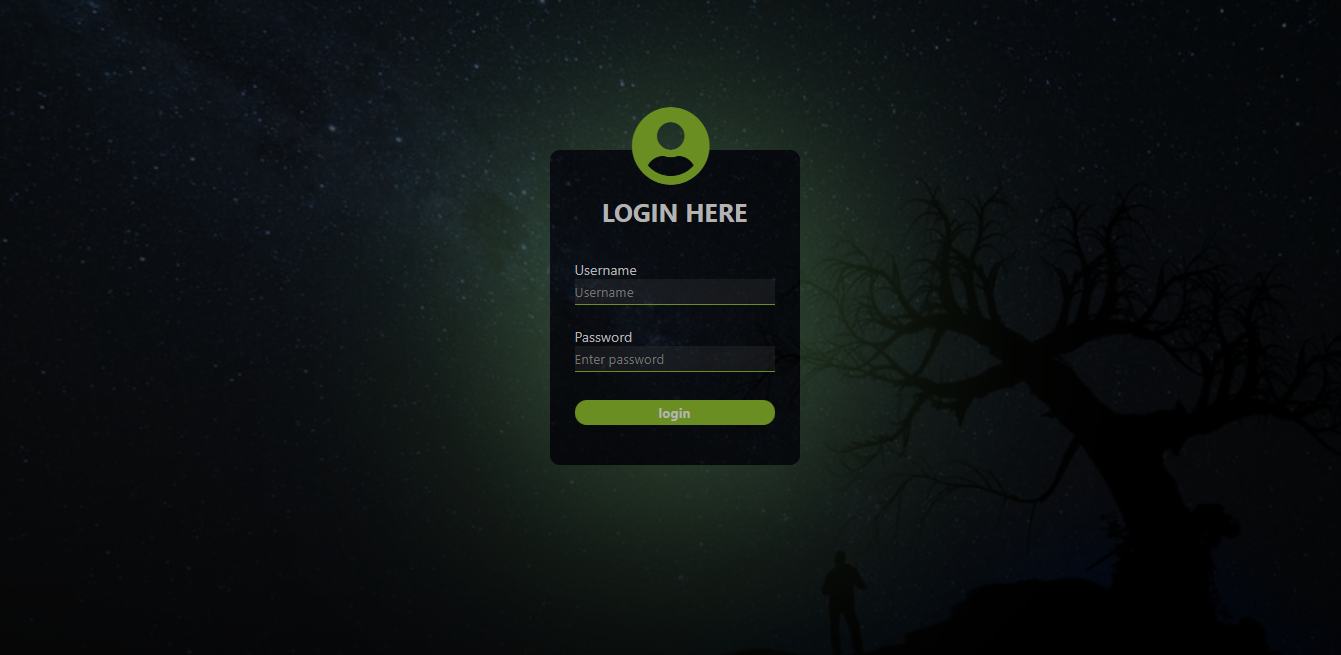 Login page screenshot 